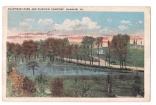 Kauffman's Park fairview Cemitério Manheim Cartão Postal Pennsylvania Lancaster 1925
