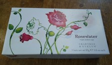 Crabtree and Evelyn Boxed Rosewater Triple Milled Soap x 2