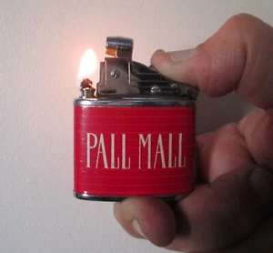 Encendedor vintage de gasolina/gasolina con publicidad de cigarrillos PALL MALL - Imagen 1 de 7