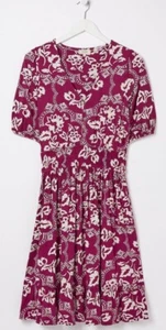 Fat face Lottie Wallpaper Dress Size 12 Burgundy - Picture 1 of 8