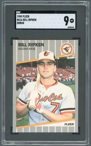 1989 Fleer Bill Ripken #616 FF Error SGC 9 - Picture 1 of 2