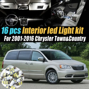 16Pc Super White Car Interior LED Light Bulb Kit for 01-16 Chrysler Town&Country - Foto 1 di 10
