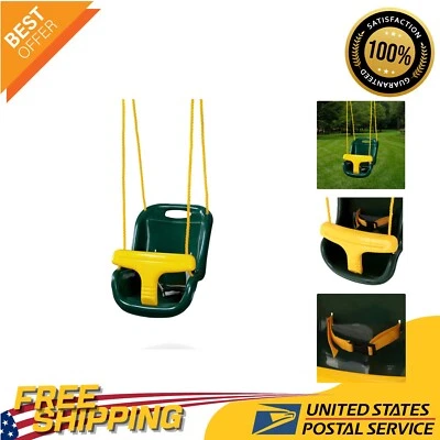 Secure Infant Swing with High Back in Green & Yellow - Up to 35 lbs - Image 1 of 4
