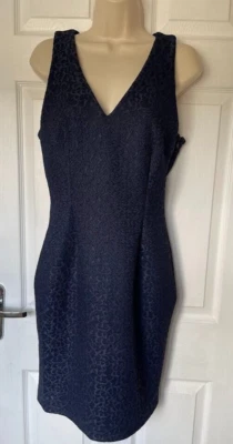 Próximo Vestido ceñido al cuerpo de encaje azul marino Reino Unido 10 cuello en V sin mangas cóctel fiesta nuevo Foto 1 de 4