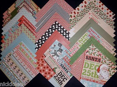 Lote de 40 papel cartulina álbum de recortes 12x12 vacaciones de Navidad Polo Norte Papá Noel Foto 1 de 4