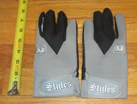WWF WWE Wrestling AJ Styles P1 Logo Gloves Phenomenal One NWA TNA Impact Cover