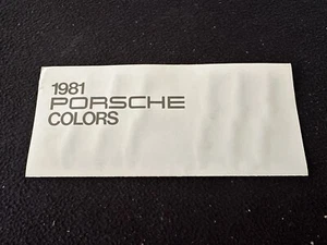 1981 Porsche 911SC 928 924 Turbo 911 SC Orig Color Chart Sample Brochure Catalog - Picture 1 of 4