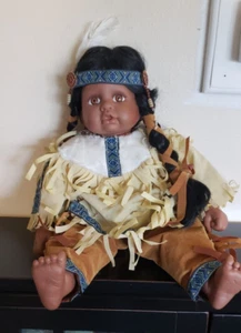 Vintage Indian Girl Doll (Rare) Emerald Doll Location 17'' Tall - Picture 1 of 3