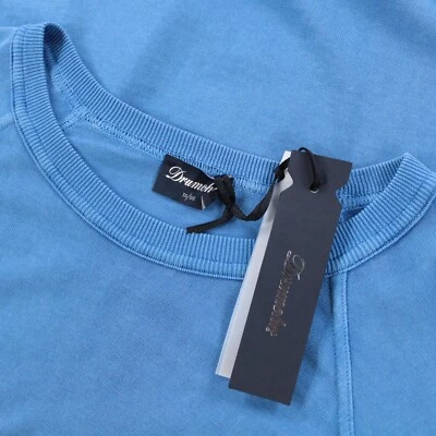 Suéter Drumohr Nuevo con Etiquetas 100% Algodón Claro Cuello Redondo Talla 54 US XL en Azul Sólido Foto 1 de 4