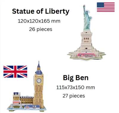 3D Puzzle World Landmark Kits for Kids – Build 10 Famous Architecture Models - Image 1 of 4