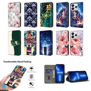 Pattern PU Leather Flip Wallet Stand Phone Case Cover for Xiaomi 14T 14 13 12 9 - Picture 1 of 17