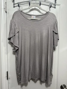 LuLaRoe olivfarbenes T-Shirt 2XL grau Tulpenärmel Tunika Oberteil neu mit Etikett neutral - Bild 1 von 19