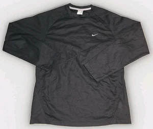 Nike Shirt Men’s Small Black Long Sleeve Crewneck Athletic Tee Polyester - Picture 1 of 3