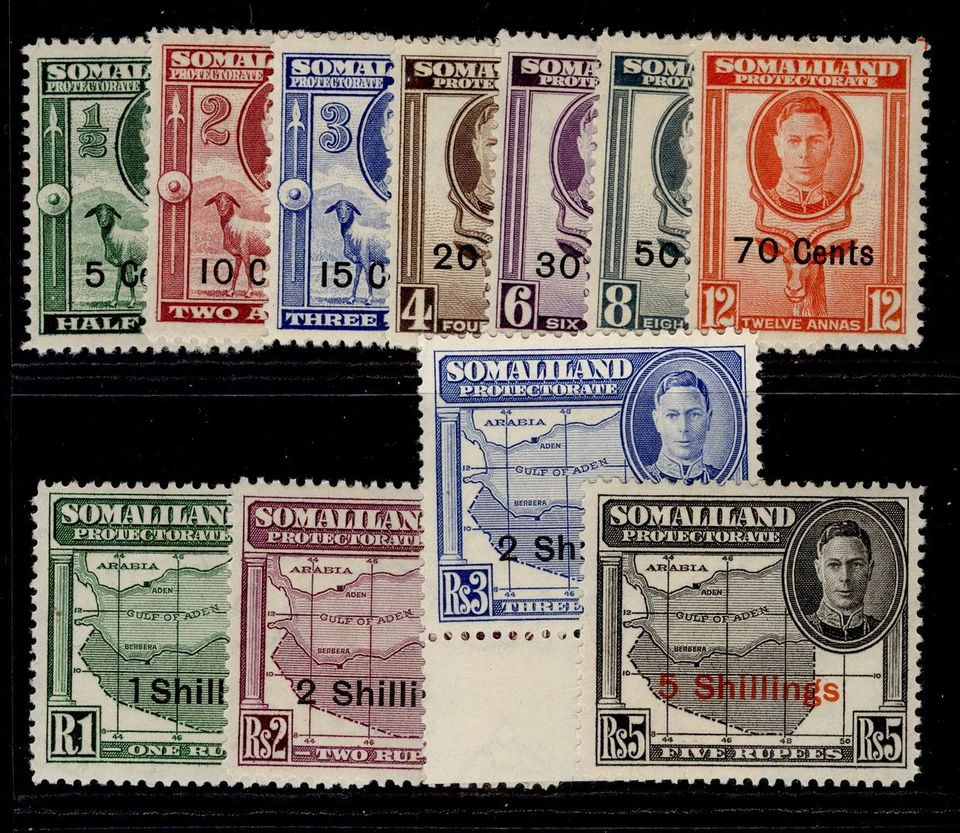 SOMALILAND PROTECTORATE GVI SG125-135, 1951 complete set, NH MINT. Cat £55. - Image 1 of 1