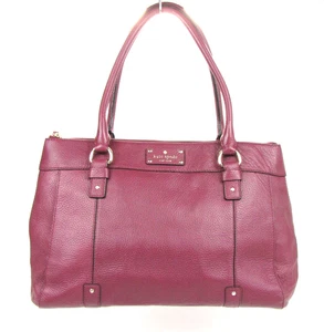 Bolso de hombro Kate Spade New York de cuero granulado ciruela con doble asa - Imagen 1 de 7