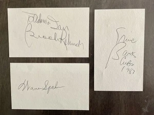 Warren Spahn, Brooks Robinson, Ernie Banks Signed Autograph 3x5 Index Cards 1983 - Picture 1 of 5