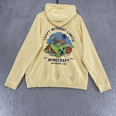 Minecraft Hoodie Youth 17/18 Yellow Graphic Abercrombie Kids Adventure Club - Image 1 of 4