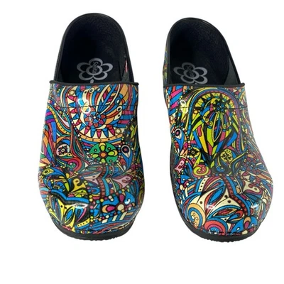 Zapatos Sanita Mujer Talla 41 Multicolor Floral Charol Zuecos Comodidad Trabajo Foto 1 de 4