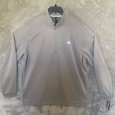 Adidas мужской приподнятый 1/4 молнии пуловер серый Athletic тренировки Топ 2XL новый с Ярлыками - Изображение 1 из 4