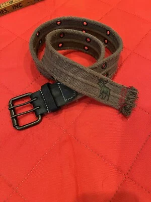 RARO!! Cinto de algodão desgastado Abercrombie Dbl com ilhós - Imagem 1 de 4