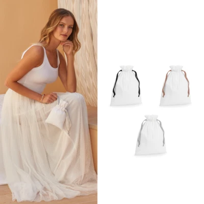 Westford Mill Cotton gift bag with ribbon drawstring W121 - Image 1 of 4