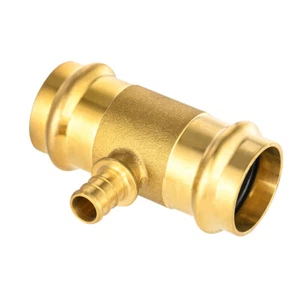 EFIELD 3/4" Presse ×3/4" Presse ×1/2" Pex Crimppresse Messing T-Stück 1er Pack bleifrei - Bild 1 von 6