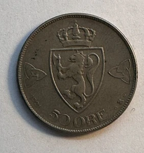 Norway 50 Øre 1921 No Hole - King Haakon VII - Picture 1 of 2