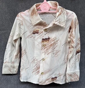 Vtg polyester disco shirt boys Geometric 1970s Sz 2T child’s - Picture 1 of 3