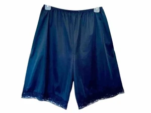 Vanity Fair Underglows Vintage Womens M 20" Black Anti Static Petti Leg Slip - Picture 1 of 8