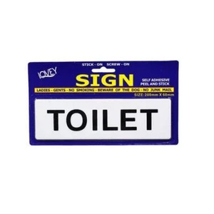 Toilet Signs Self Adhesive White WC Restroom Bathroom Sign Office Restaurant - Picture 1 of 2