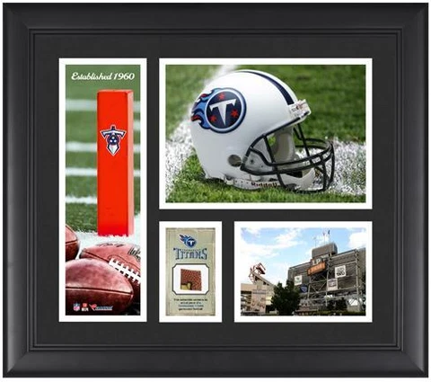 Titans Team Logo Framed 15x17 Collage & Game-Used Football - Fanatics Cover