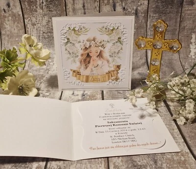 First Holy Communion invitation Zaproszenia na Pierwsza Komunie Swieta x - Image 1 of 4