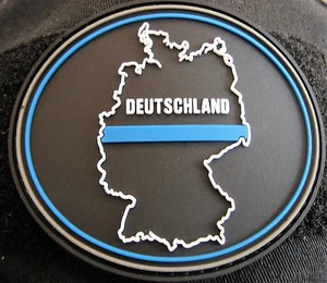 Klettpatch Rubberpatch oval ca. 7x6cm thin blue line Deutschland Polizei - Bild 1 von 7