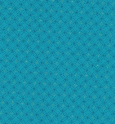 Tree of Life GEOMETRIC CIRCLES TEAL Coordinate OOP Fabric By the FQ - 1/4 YD - Image 1 of 4