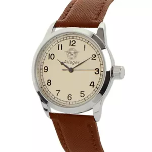 Ailager British RAF Fliegeruhr - WW2 Air Ministry Reproduktion - braunes Armband - Bild 1 von 9
