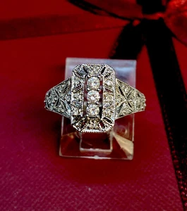 Gold Filagree and Diamond Ring - Picture 1 of 5