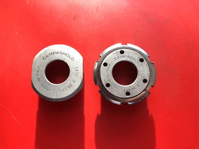 CAMPAGNOLO RECORD BOTTOM BRACKET CUPS,1.37” 24 TPI THREAD WITH LOCKRING - Image 1 of 4