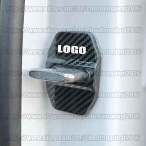 4Pcs Accessories carbon fibre steel Door Lock Protector Cover For Benz GLC 300 - Picture 1 of 3