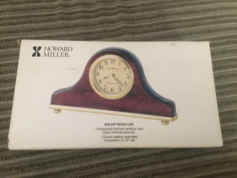 HOWARD MILLER WESTMINSTER CHIME BATTERY OPERATED DESKTOP 645-247 Rosewood Quartz Cover