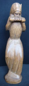 ANTIGUA FIGURA DE ESCULTURA DE MADERA TRIBAL AFRICANA TALLADA A MANO MUJER NATIVA NO.1 - Imagen 1 de 12