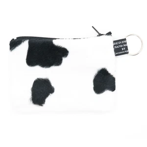 Cow Velvet Velboa Coin & Card Purse Cash Money Friesian Cow - Picture 1 of 1