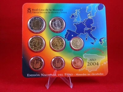 Spain 2004 year coin set from 1 cent - 2 euro 8 coins 3,88 euro in folder - Image 1 of 2