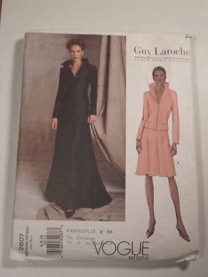 V-2607 Guy Laroche Veston Jupe Patron de Couture Vogue 6-8-10 Découpé Complet - Image 1 of 4