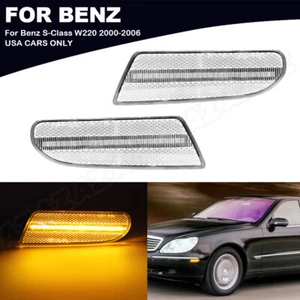 Amber Full LED Side Marker Light Clear Lens Kit For 00-06 Mercedes W220 S-Class - Bild 1 von 12