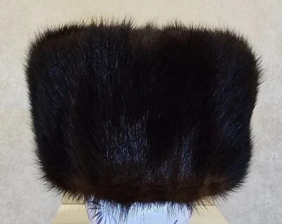 Warm Winter Mink Hat Vintage Brown Hat Ushanka Soviet USSR size 57-58 #20 - Image 1 of 4