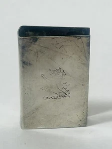 CUBIERTA DE CAJA DE FÓSFOROS DE PLATA ESTERLINA LEÓN RUGIENTE DE COLECCIÓN - Imagen 1 de 5