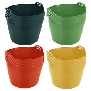 6 x 75L Flexi Tub With Handles Builder Bucket Trug Laundry Garden Toy Storage UK - Picture 1 of 31