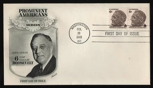 #1305 6c Franklin D Roosevelt-Line Pair, Fleetwood FDC **ANY 5=FREE SHIPPING** - Picture 1 of 1