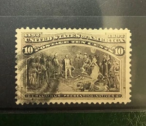 US Scott 237 10c Columbian Used XF Jumbo PSE graded 90J - Picture 1 of 2
