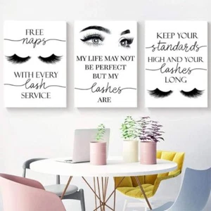 Beauty Salon Wall Decor Eyelashes Guide Poster Makeup Wall Art Decor Esthetician - Picture 1 of 1